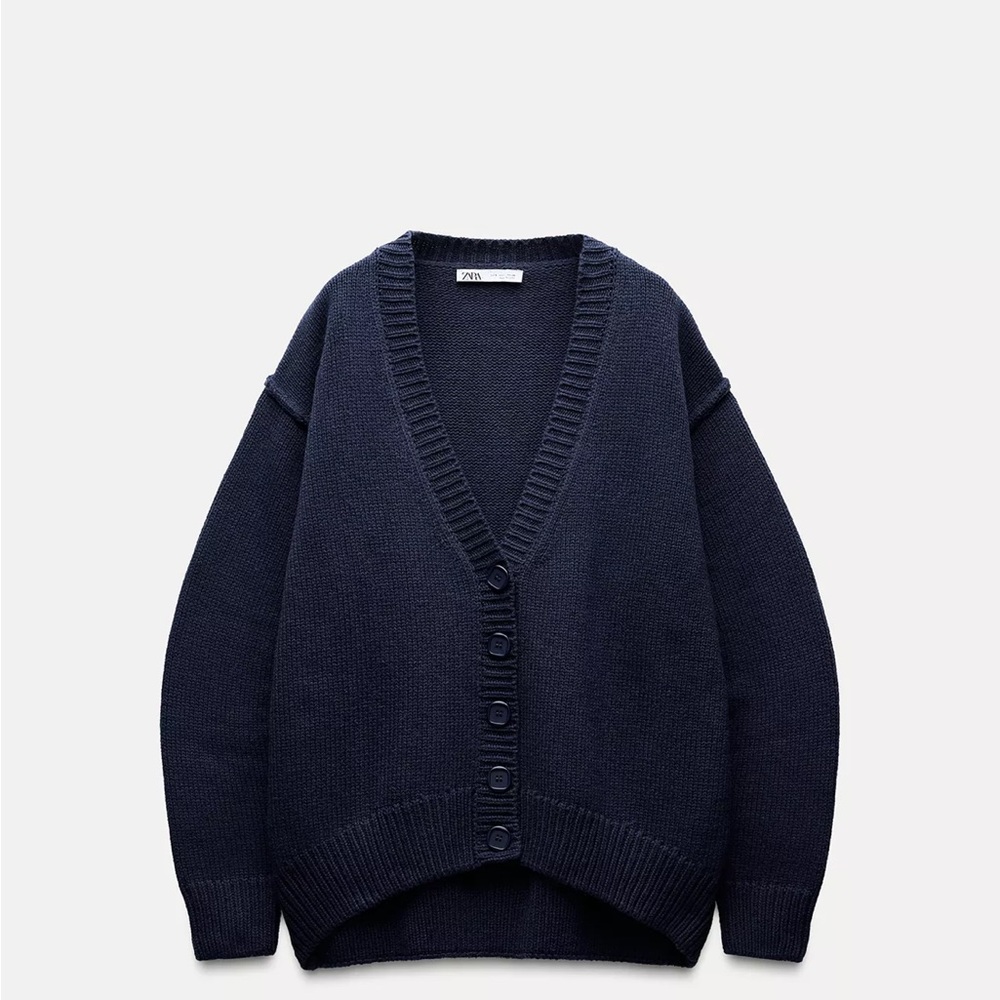 NWT Women’s Zara Pleated Sleeve Knit Cardigan